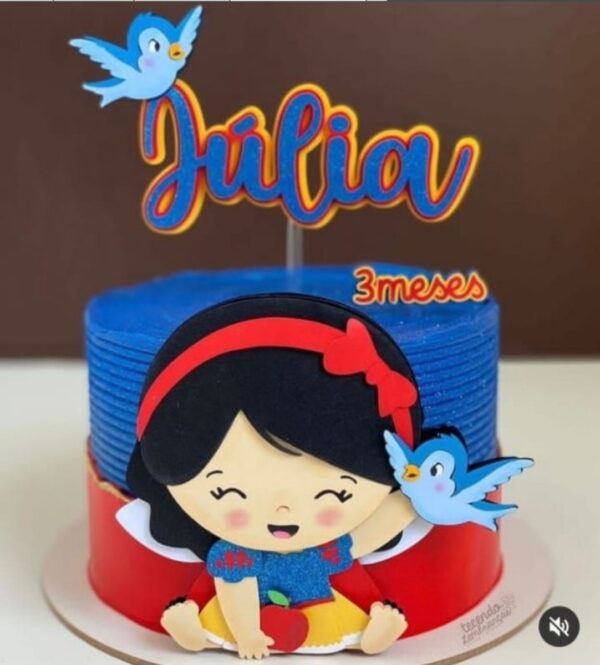 Arquivo de Corte Topo de Bolo Branca de Neve Baby em Camadas