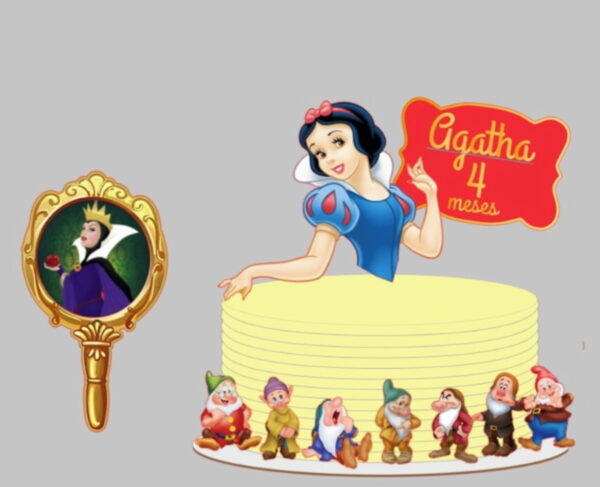 Arquivo de Corte Topo de Bolo Branca de Neve com Espelho
