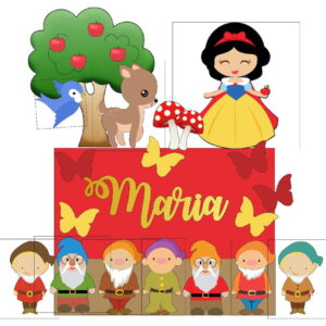 Arquivo de Corte Topo de Bolo Branca de Neve Impresso