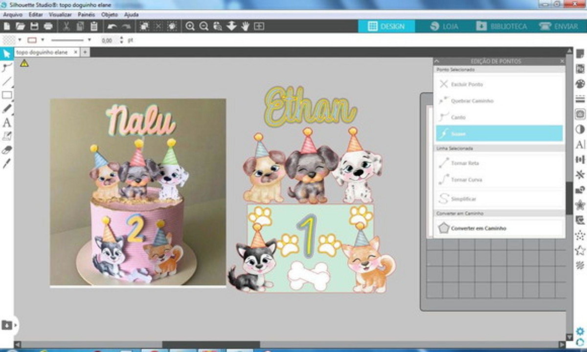 Arquivo de Corte Topo de Bolo Cachorrinhos Studio