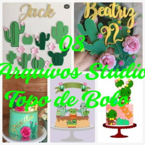 Arquivo de Corte Topo de Bolo - Cactos