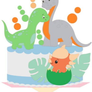 Arquivo de Corte Topo de Bolo Camadas Dinossauro Studio
