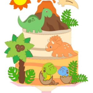 Arquivo de Corte Topo de Bolo Camadas Dinossauro Studio