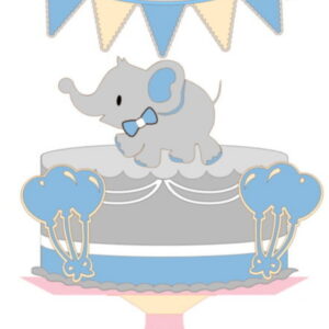 Arquivo de Corte Topo de Bolo Camadas Elefante Menino Studio