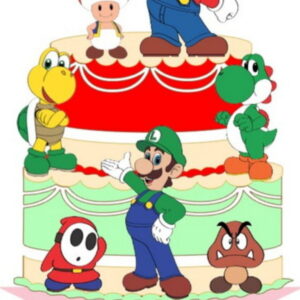 Arquivo de Corte Topo de Bolo Camadas Super Mario Studio