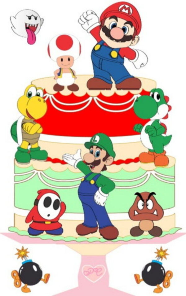 Arquivo de Corte Topo de Bolo Camadas Super Mario Studio