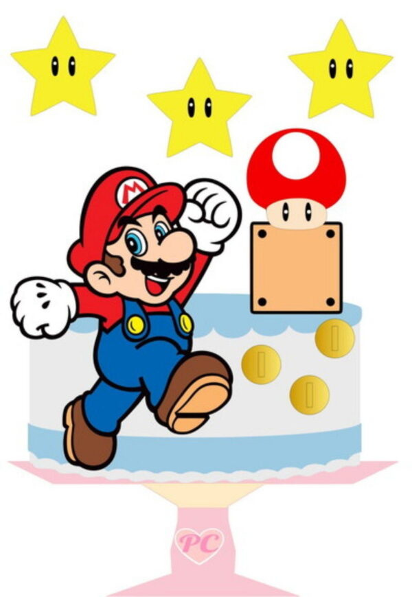 Arquivo de Corte Topo de Bolo Camadas Super Mario Studio