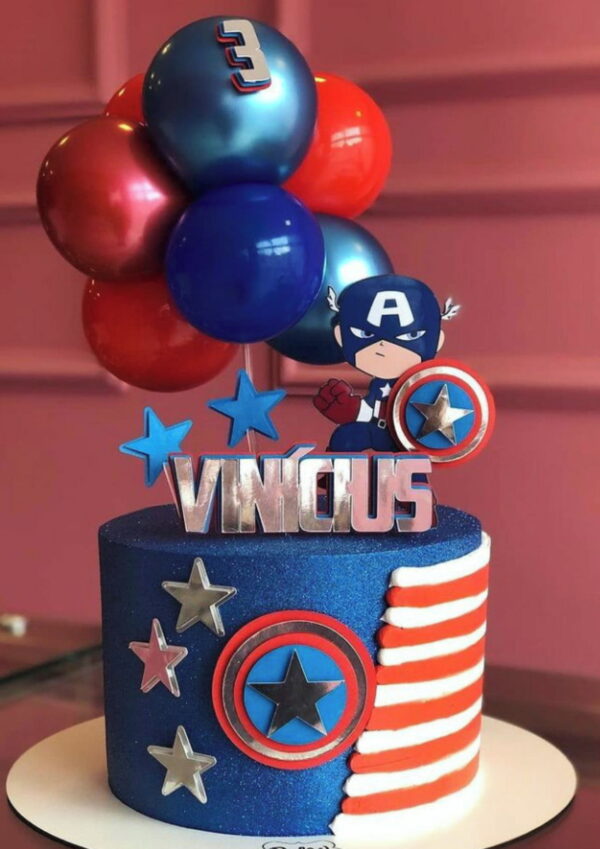 Arquivo de Corte Topo de Bolo Capitão America 01