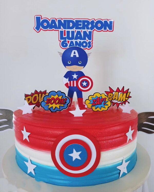 Arquivo de corte topo de bolo capitão america