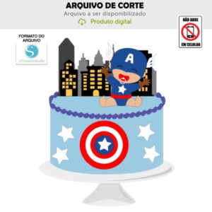 Arquivo de Corte Topo de Bolo Capitao America Bebê