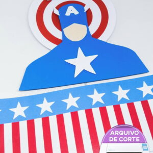 Arquivo de corte Topo de Bolo Capitão America - COD.: 482