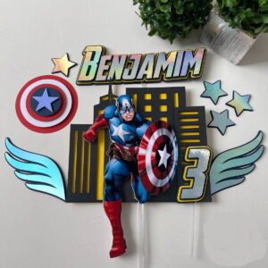 Arquivo de Corte Topo de Bolo Capitao America Csv307