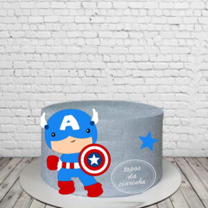 Arquivo de Corte Topo de Bolo Capitão America Cute Camada