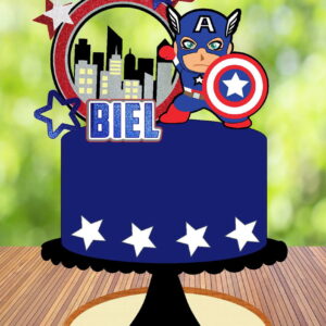 Arquivo de Corte Topo de Bolo Capitão America Cute Camadas