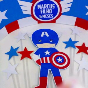 Arquivo de corte Topo de Bolo Capitão America Cute -COD.:484