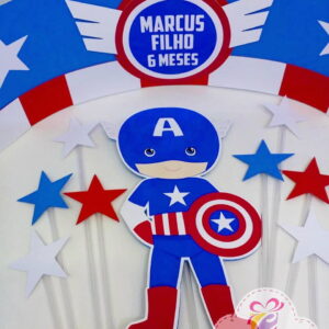 Arquivo de corte topo de bolo capitão América cute