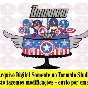 ARQUIVO DE CORTE - TOPO DE BOLO CAPITÃO AMÉRICA CUTE REF 186