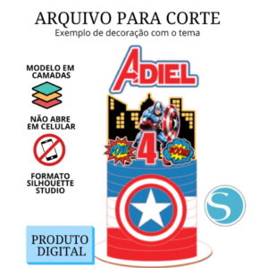 Arquivo de Corte Topo de Bolo - Capitão América