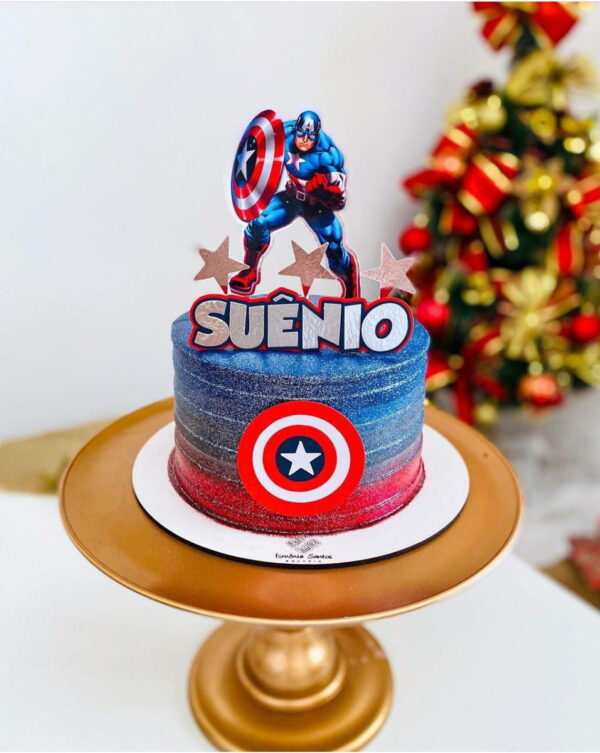 Arquivo De Corte Topo De Bolo Capitão America Simbolo