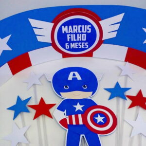 Arquivo de Corte Topo de Bolo Capitão América Studio #2455