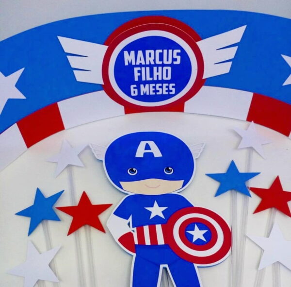 Arquivo de Corte Topo de Bolo Capitão América Studio #2455