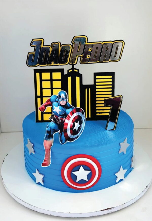 Arquivo de Corte Topo de Bolo Capitão América Vingadores