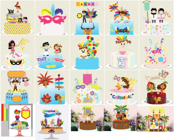Arquivo de Corte Topo de Bolo Carnaval -studio Camadas - Image 2