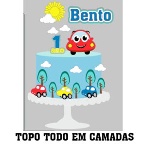 Arquivo De Corte Topo De Bolo Carrinhos 1 + Brinde