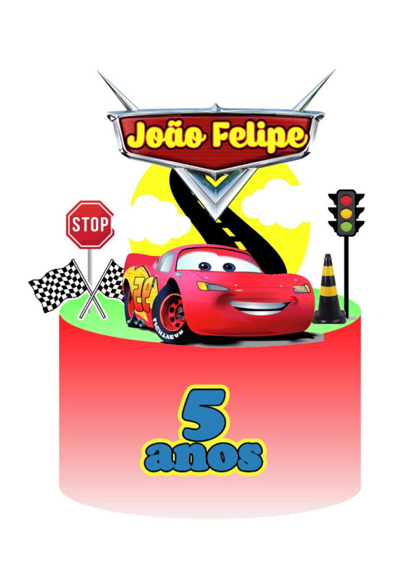 Arquivo de Corte Topo de Bolo Carrinhos