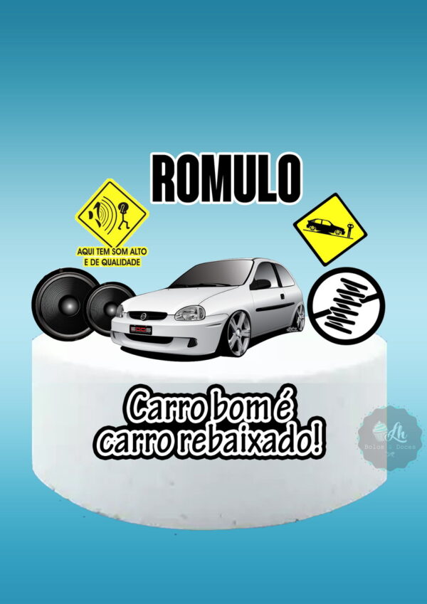 Arquivo Digital Topo de Bolo Carro Rebaixado #1 Pdf/jpg