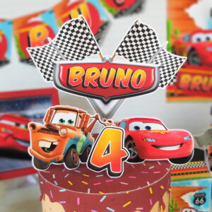 Arquivo de Corte topo de bolo Carros 02 - Studio e PDF