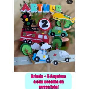 Arquivo de corte Topo de Bolo Carros- cod08