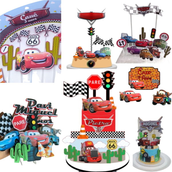 Arquivo de Corte Topo de Bolo - Carros Disney 10 Temas Combo