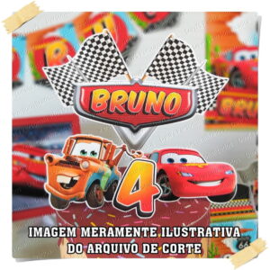 ARQUIVO DE CORTE TOPO DE BOLO CARROS DISNEY