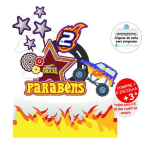 Arquivo de corte topo de bolo carros - hotwheels