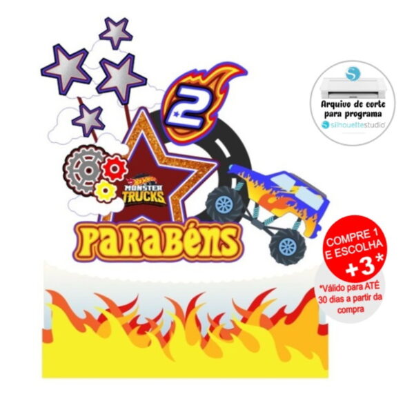 Arquivo de corte topo de bolo carros - hotwheels