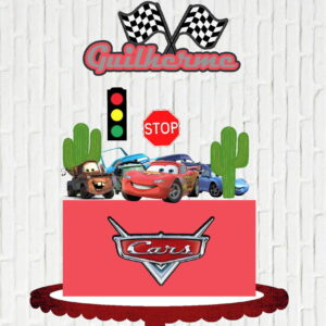 Arquivo de Corte Topo de Bolo Carros Mcqueen Cactos