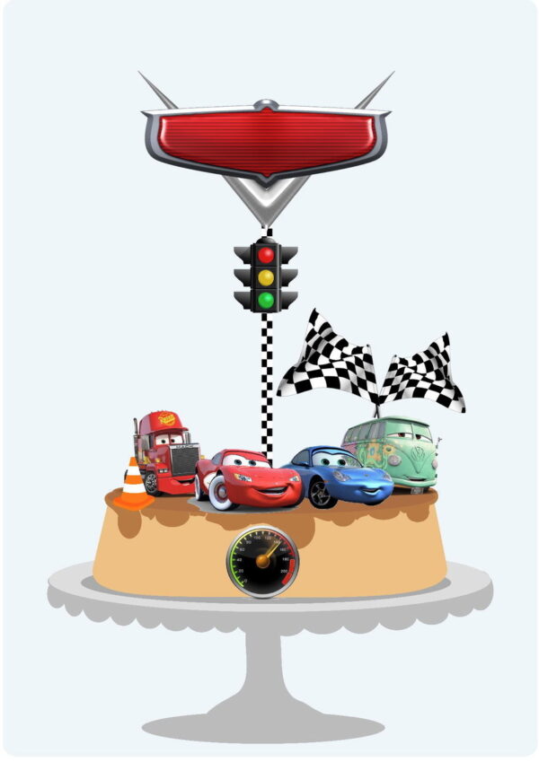 Arquivo de Corte Topo de Bolo Carros - Studio e pdf