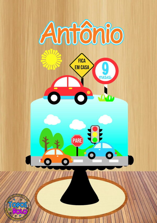 Arquivo de Corte Topo de Bolo Carros Transito