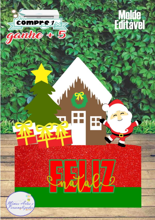 Arquivo de Corte Topo de Bolo Casa do Papai Noel