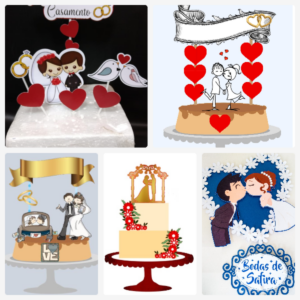 Arquivo de Corte Topo de Bolo - Casamento