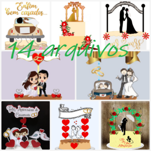 Arquivo de Corte Topo de Bolo - Casamento - Combo