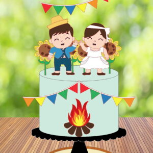 Arquivo de Corte Topo de Bolo Casamento Junino