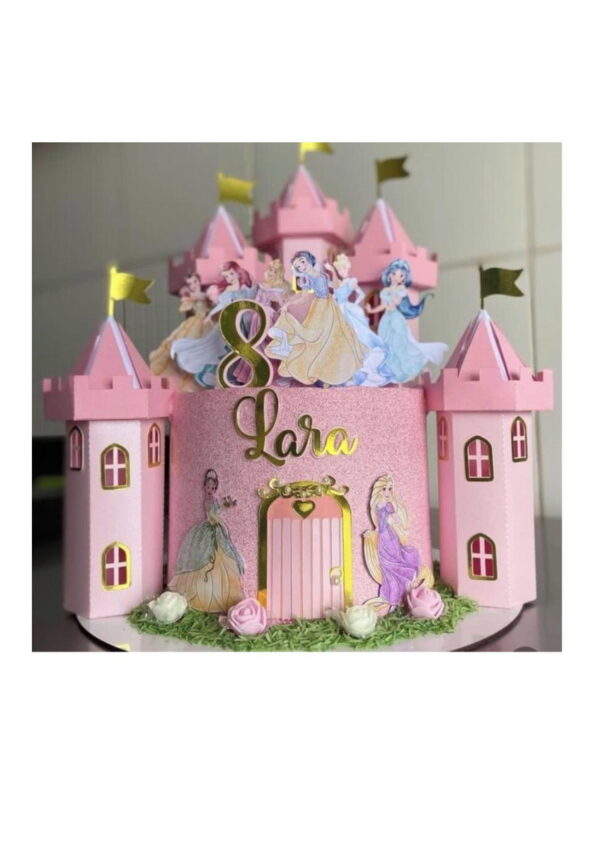 Arquivo de Corte Topo de Bolo Castelo 3d Princesas