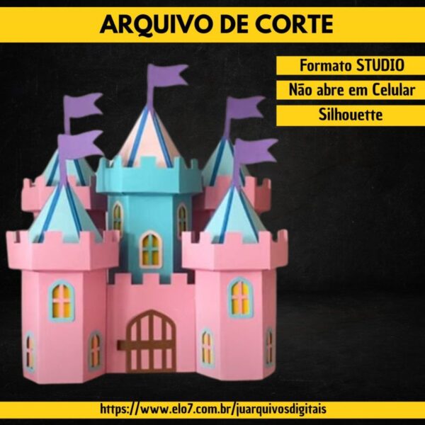 Arquivo de Corte Topo de Bolo Castelo 3d Studio 002