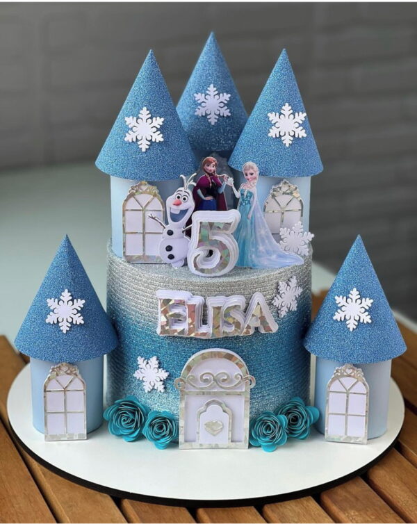Arquivo de Corte Topo de Bolo -castelo Frozen - Imagem 2