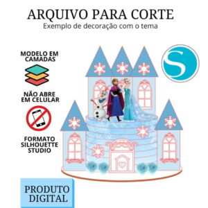 Arquivo de Corte Topo de Bolo -castelo Frozen