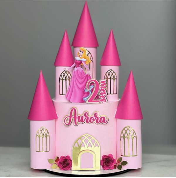 Arquivo de Corte Topo de Bolo - Castelo Princesa Aurora - Imagem 2
