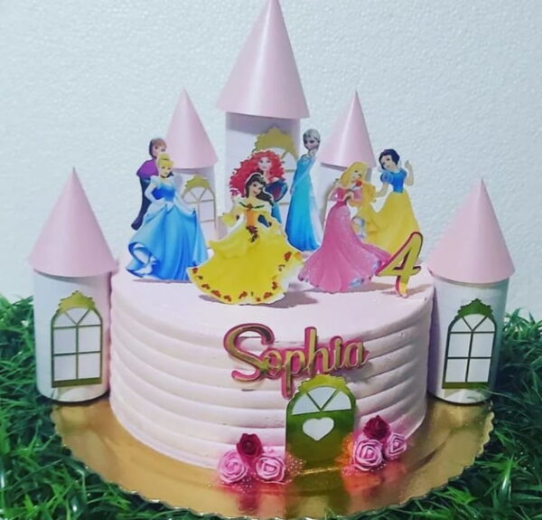 Arquivo de Corte Topo de Bolo castelo Princesas da Disney