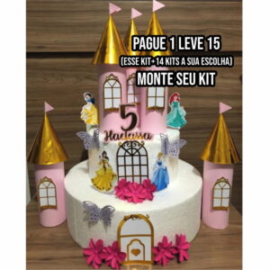 Arquivo de Corte Topo de Bolo Castelo Princesas Disney 2